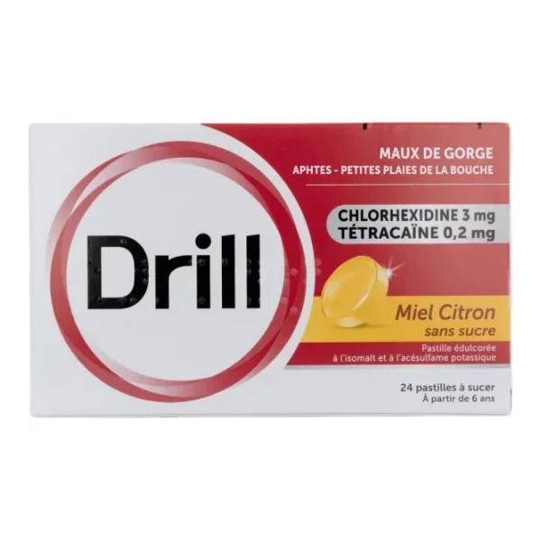Drill Pastilles Sans Sucre Miel Citron