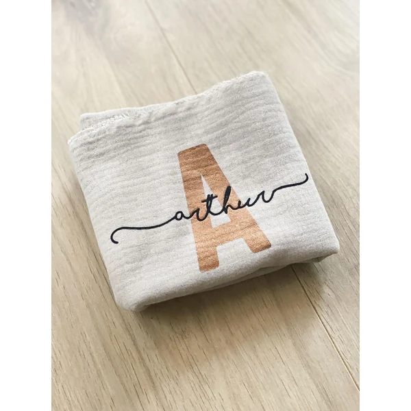 Duo signature pochette et lange personnalisés