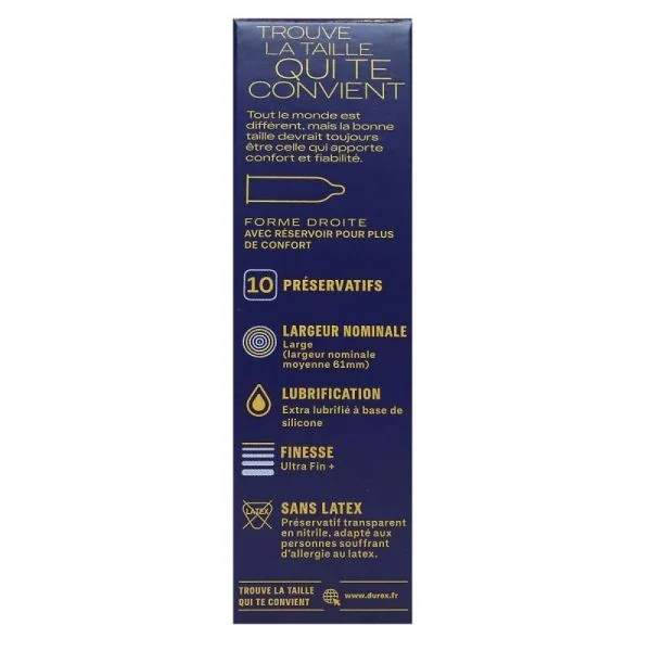 DUREX Intensity 10 préservatifs XL sans latex dernière génération