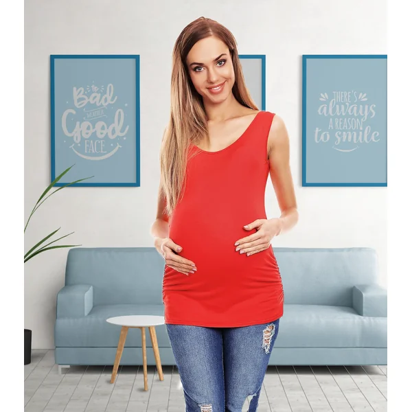 Débardeur de grossesse - Bleu/Gris/Corail - Reste XXL