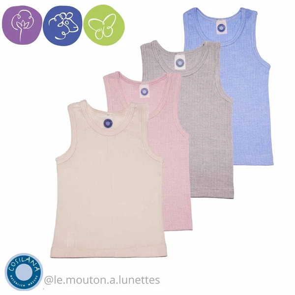 Débardeur en coton laine et soie pour garçon et fille - COSILANA