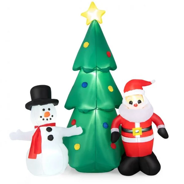 Décorations Gonflables de Noël de 180 CM Ensemble de Décoration de Noël Imperméable Décoration Gonflable avec Lumières LED