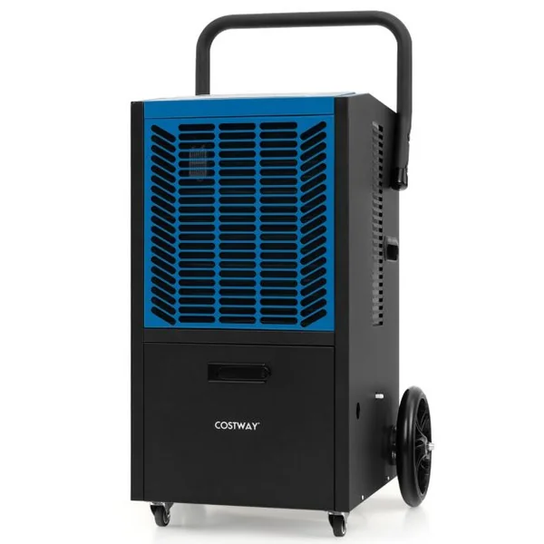 Déshumidificateur 66L/Jour Déshumidificateur Industriel avec Pompe et Tuyau de Vidange pour Pièces jusqu'à 418 m² Minuterie 24 H Bleu