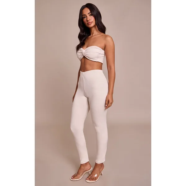 Ecru Haut Bandeau Petite Ultra-doux À Détail Torsadé Devant