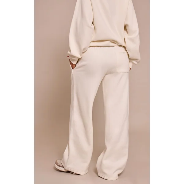 Ecru Pantalon De Jogging Droit En Molleton De Coton Sports Club Petite