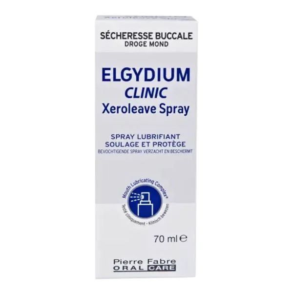 ELGYDIUM CLINIC Xeroleave Spray 70ml - Sécheresse Buccale, Xérostomie, Hyposialie, Asialie