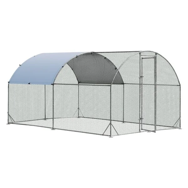 Enclos Poulailler en Métal Galvanisé 380x280CM avec Housse Supérieure en Tissu Oxford Parc Grillagé pour Poulet Canard Lapin