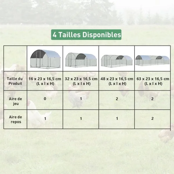 Enclos Poulailler en Métal Galvanisé 380x280CM avec Housse Supérieure en Tissu Oxford Parc Grillagé pour Poulet Canard Lapin