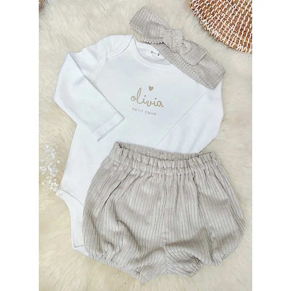 Ensemble bloomer short bandeau velours