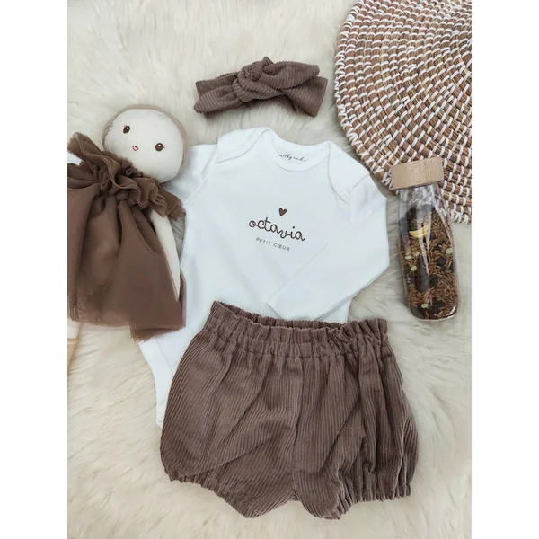 Ensemble bloomer short bandeau velours