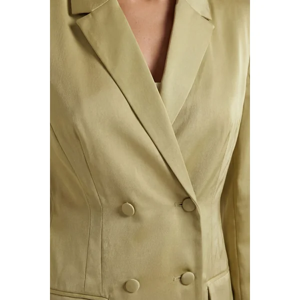 Ensemble Coordonné Blazer Croisé En Satin