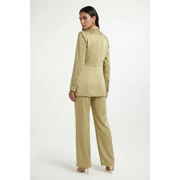 Ensemble Coordonné Blazer Croisé En Satin