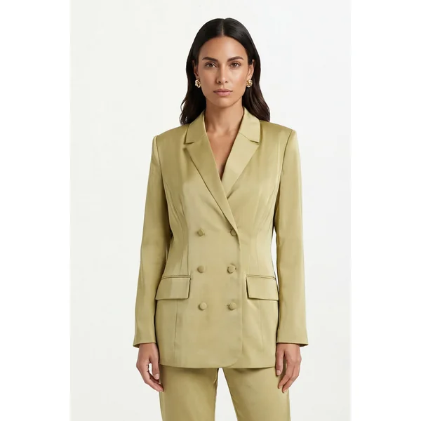 Ensemble Coordonné Blazer Croisé En Satin