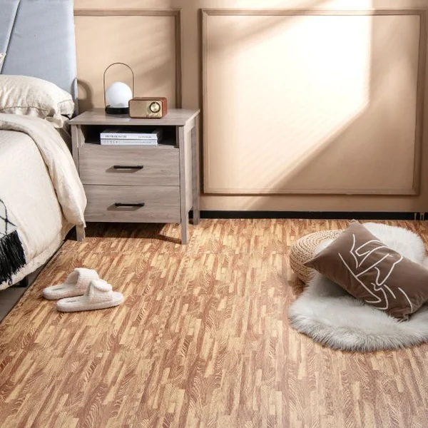 Ensemble de 12 Tapis 4,5 m2 en mousse EVA Motifs de Grain de Bois pour de Gym Sport Tapis Puzzle Fitness 61 x 61 CM