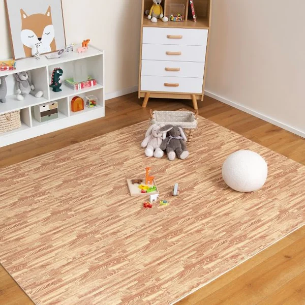 Ensemble de 12 Tapis 4,5 m2 en mousse EVA Motifs de Grain de Bois pour de Gym Sport Tapis Puzzle Fitness 61 x 61 CM