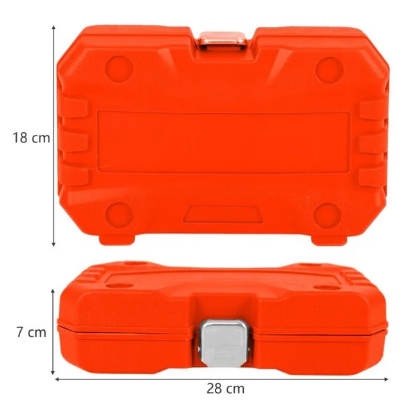 Ensemble de 16 Douilles pour Étriers de Frein à Percussion Jeu d'Outils de Réglage de Frein à Cliquet 1/2” Compatible 28 x 7 x 18 cm Bleu/Orange