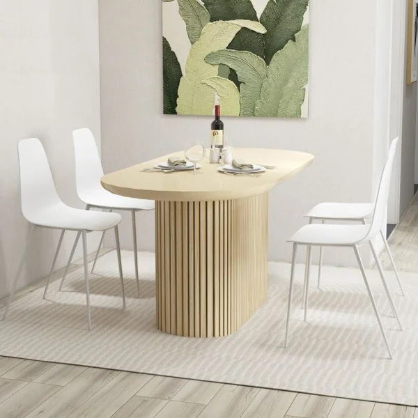 Ensemble de 4 Chaises de Salle à Manger Chaise de Loisirs avec Pieds en Métal et Patins Antidérapants 4 Chaises de Salon Blanc