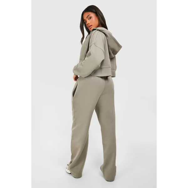 Ensemble De Jogging À Casynthétiqueche 3 Pièces Avec Crop Top À Ourlet Profond