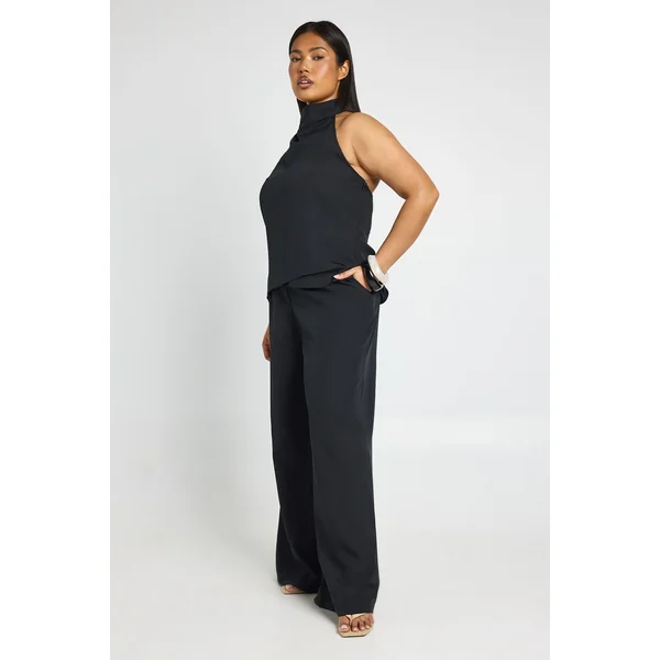 Ensemble Grande Taille Top Dos Nu Et Pantalon Large En Crêpe