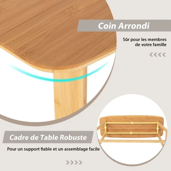 Ensemble Table de Bar Table Haute de Cuisine 120L x 45l x 99H cm Mange-debout en Bois Vernis avec Repose-Pie