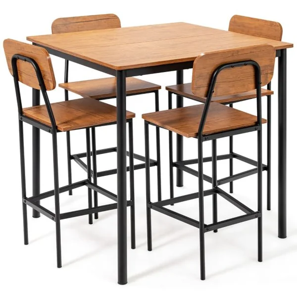 Ensemble Table et Chaises Salle à manger pour 4 Personnes Cadre en Métal 4 Chaises de Style industrielle