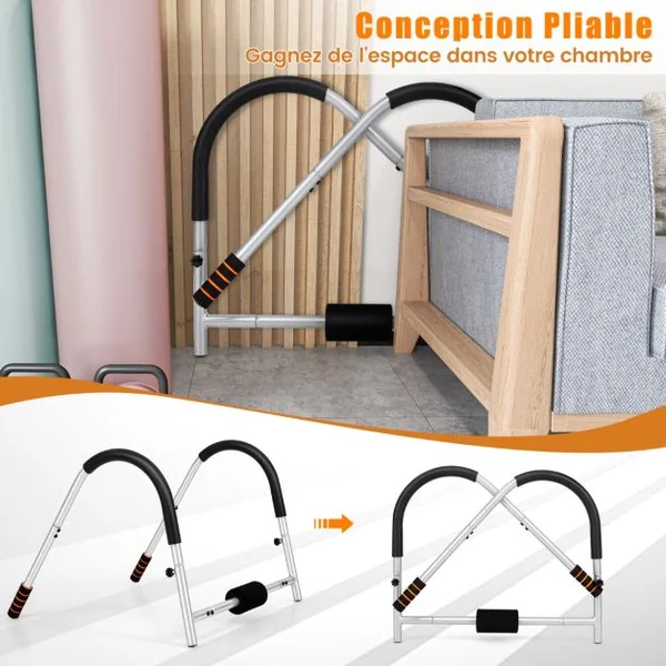 Entraîneur de Fitness AB Machine Abdominale Pliable avec Soutien Rembourré pour Tête/Cou Redressements Assis Noir