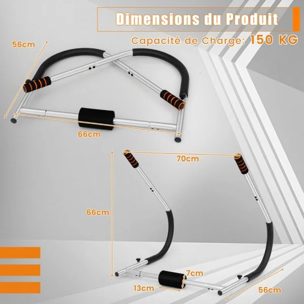 Entraîneur de Fitness AB Machine Abdominale Pliable avec Soutien Rembourré pour Tête/Cou Redressements Assis Noir