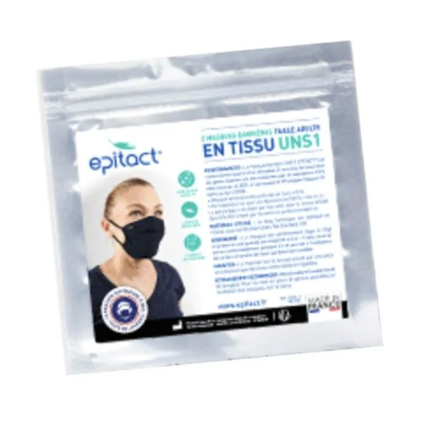 EPITACT 2 Masques Barrière UNS1 Adulte - Lavable 50 Fois -