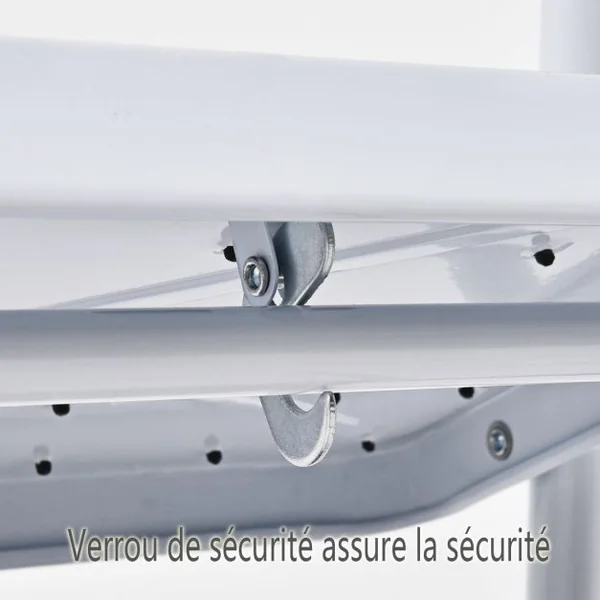 Escabeau Marches Pliant Echelle Marchepied antidérapant Escabeau Ménager en Fer 150kg capacité Hauteur 108CM Blanc Noir 3 Marches