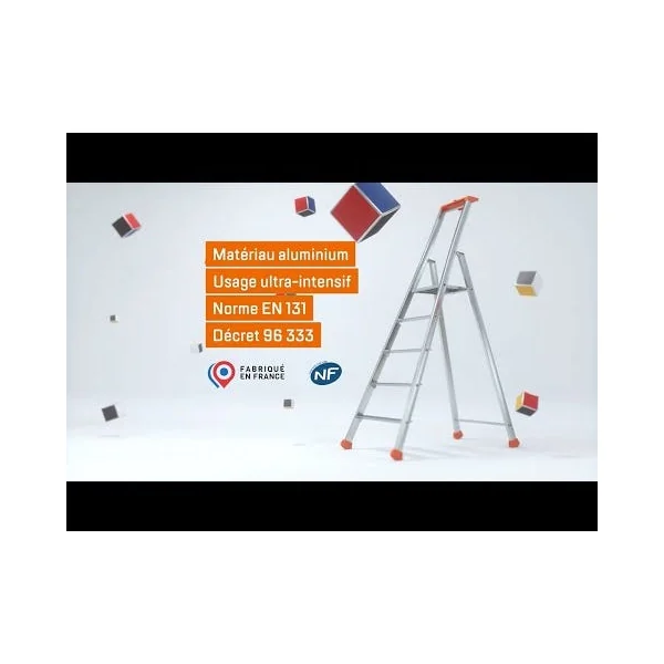 Escabeau PRO 5 marches aluminium