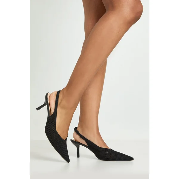Escarpins Slingback En Néoprène À Micro Résille