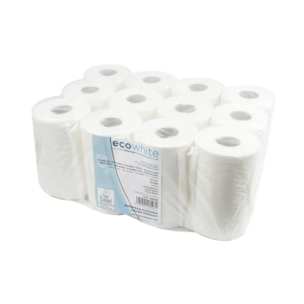 ESSUIE-MAINS "MINI BARRIL" ECOLABEL 2 PLIS - BOBINE 0,35KG 19 G/M2 Ø 13,2x20 CM BLANC OUATE (12 UNITÉ) - Garcia de Pou