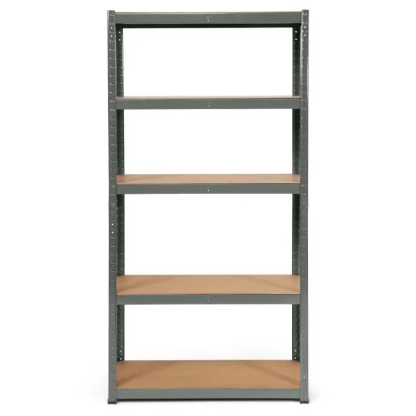 Etagère de Garage à 5 Niveaux Charge Max.175KG Etagère Ajustable 90 x 40 x 180cm Gris