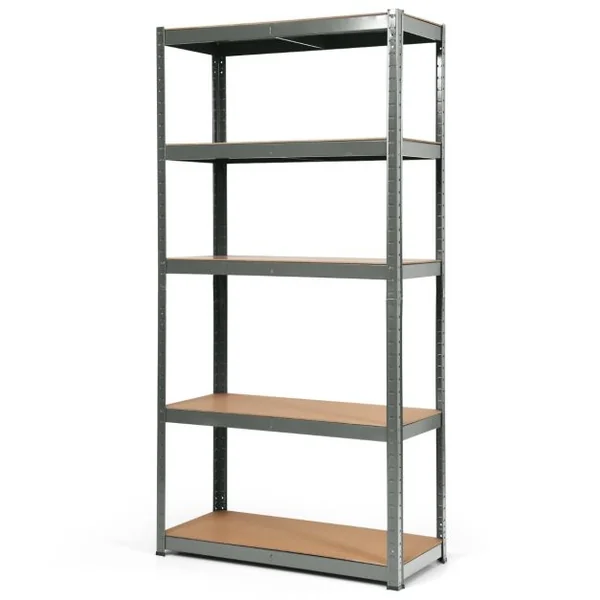 Etagère de Garage à 5 Niveaux Charge Max.175KG Etagère Ajustable 90 x 40 x 180cm Gris