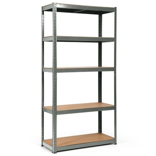 Etagère de Garage à 5 Niveaux Charge Max.175KG Etagère Ajustable 90 x 40 x 180cm Gris