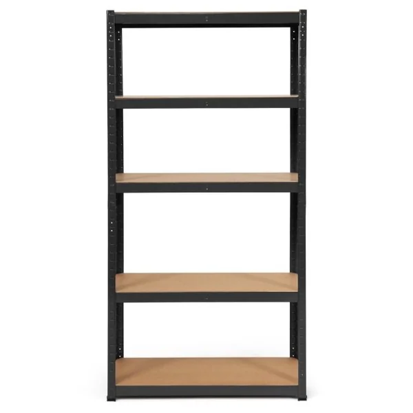 Etagère de Garage à 5 Niveaux Charge Max.175KG Etagère Ajustable 90 x 40 x 180cm Noir