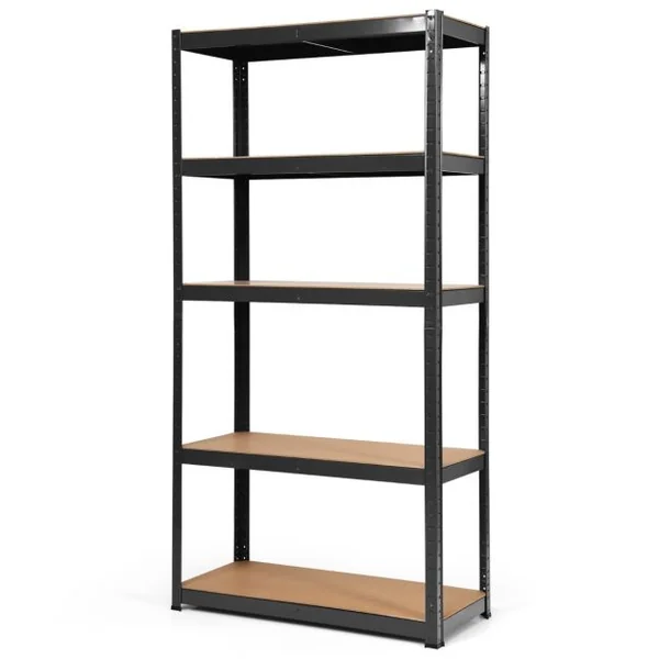 Etagère de Garage à 5 Niveaux Charge Max.175KG Etagère Ajustable 90 x 40 x 180cm Noir