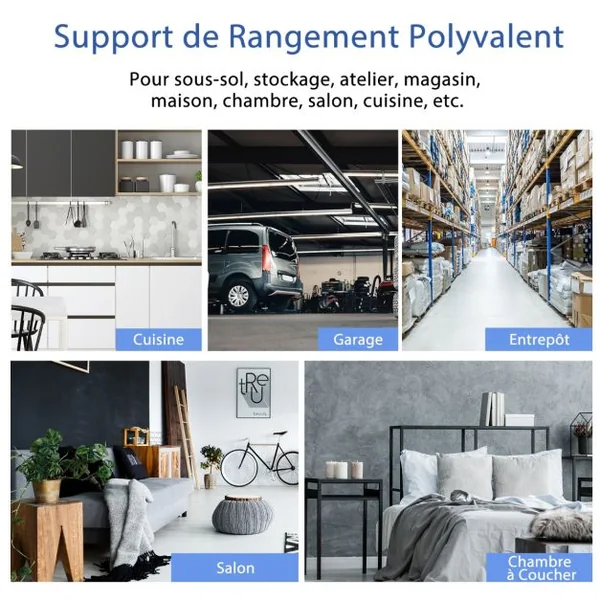 Etagère de Rangement Métallique à 5 Niveaux pour Charges Lourdes et Grande Capacité Tablettes en MDF 75x30x150cm Noir/Bleu