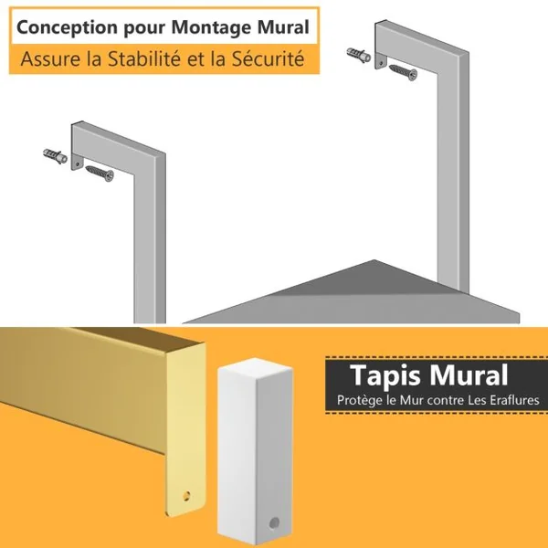 Etagère Echelle en MDF Noir avec 5 Niveaux Etagère de Rangement Blanc