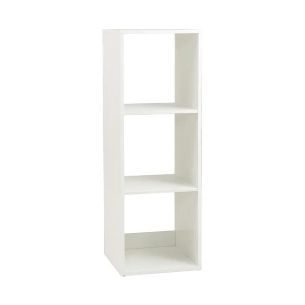 Etagère à 3 Niveaux Etagères de Rangement Ouvertes à l'Arrière avec 2 Unités de Rangement à 3 Cases 2 Etagères Autoportantes Blanc