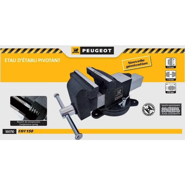 Etau d'établi pivotant EBT150 150 mm PEUGEOT OUTILLAGE
