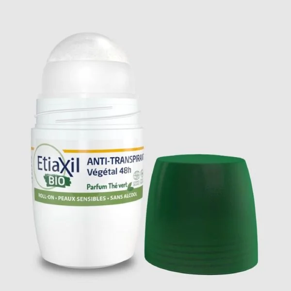 ETIAXIL BIO Anti Transpirant Végétal 48h Thé Vert 50ml - Transpiration Modérée des Aisselles