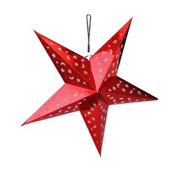 ETOILES À PENDRE Ø 60 CM ROUGE PAPIER (10 UNITÉ) - Garcia de Pou