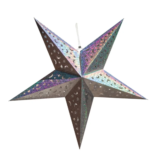 ETOILES À PENDRE Ø 90 CM ARGENTE PAPIER (10 UNITÉ) - Garcia de Pou