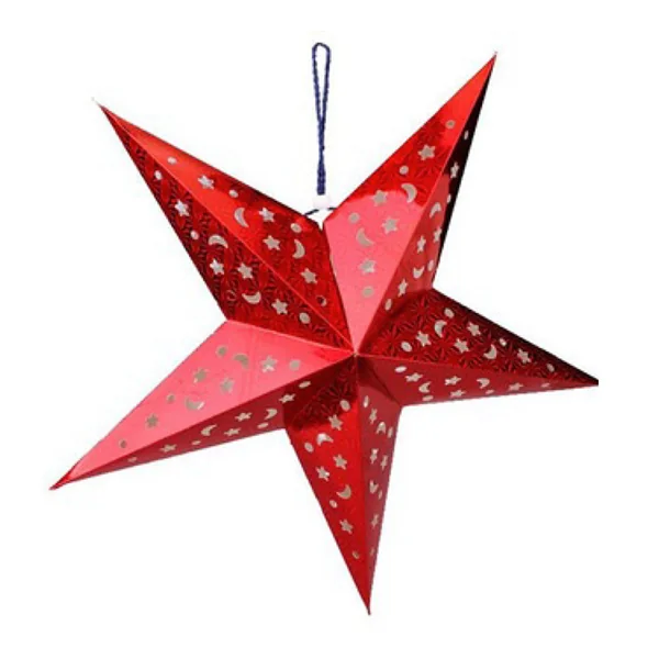 ETOILES À PENDRE Ø 90 CM ROUGE PAPIER (10 UNITÉ) - Garcia de Pou