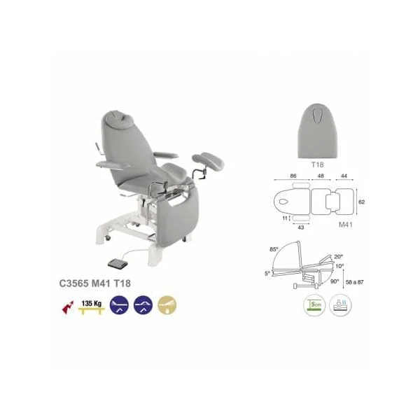 Fauteuil de gynécologie électrique C3565 + Tabouret OFFERT
