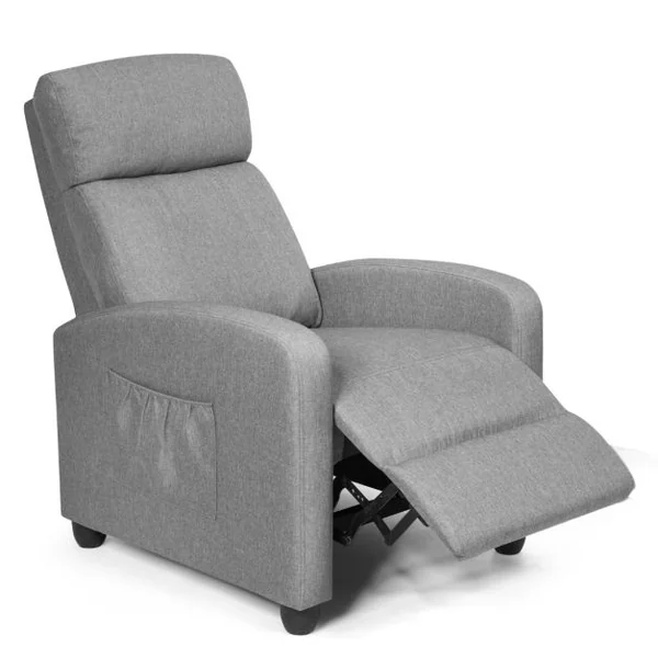 Fauteuil Relax Inclinable Rembourrage en Cuir PU avec Dossier et Repose-Pied Réglable Noir 68 x 72 x 100CM Charge 125KG Marron