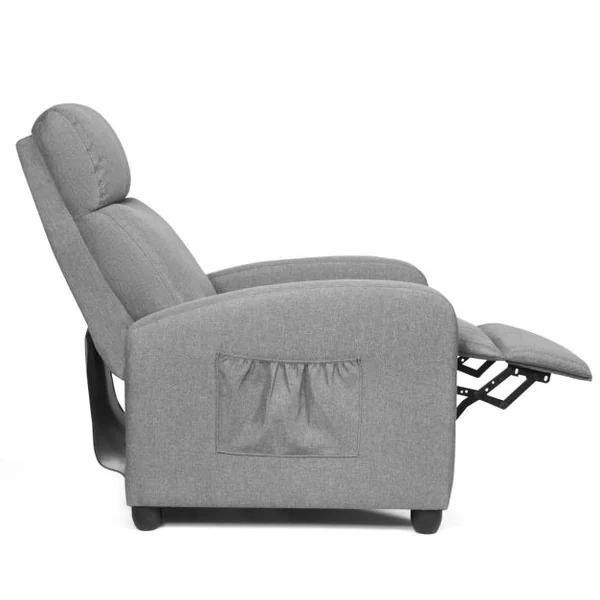 Fauteuil Relax Inclinable Rembourrage en Cuir PU avec Dossier et Repose-Pied Réglable Noir 68 x 72 x 100CM Charge 125KG Marron
