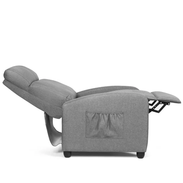 Fauteuil Relax Inclinable Rembourrage en Cuir PU avec Dossier et Repose-Pied Réglable Noir 68 x 72 x 100CM Charge 125KG Marron