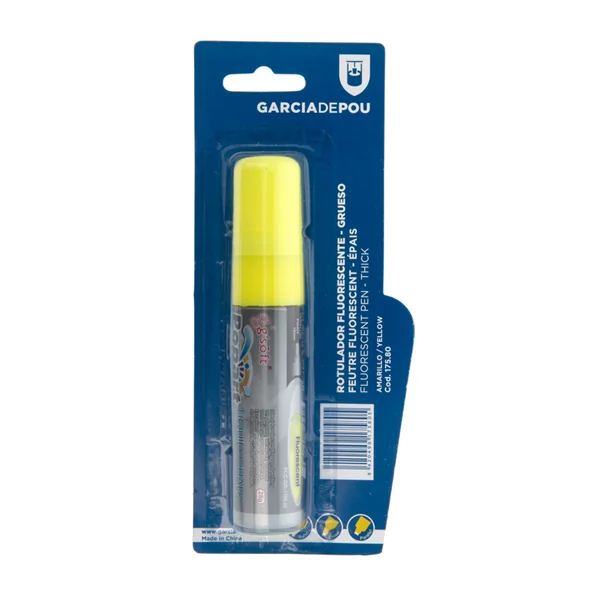FEUTRE FLUORESCENT ÉPAIS Ø 2,8x14,7 CM JAUNE FEUTRE (1 UNITÉ) - Garcia de Pou